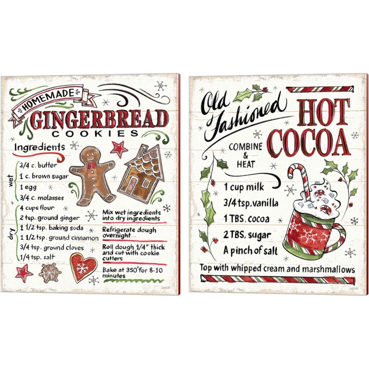 Christmas Treats by Anne Tavoletti 12" x 15" Canvas Wall Art (Set of 2)